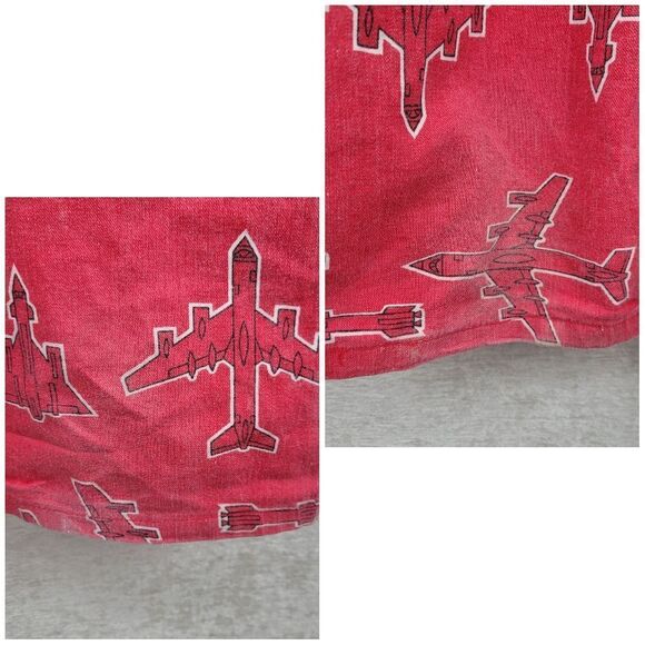 Oshkosh Vintage Vestbak Red Airplane Print Overalls Size 7 - Picture 15 of 16